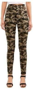 No Boundaries Green Camo Camouflage Denim High Rise Skinny Jeans Juniors Size 11